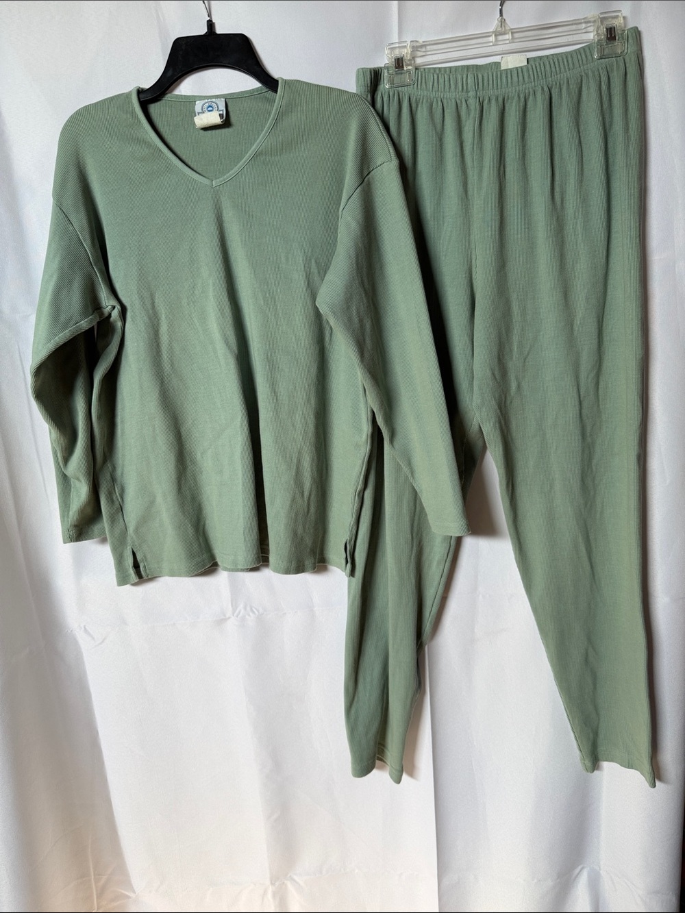 VINTAGE Pajamas - Sage Green Long Sleeve Top & Pants